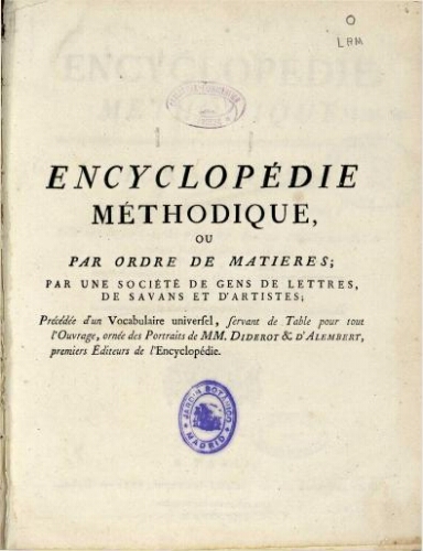 Encyclopédie méthodique. Botanique [...] Supplément, tome III