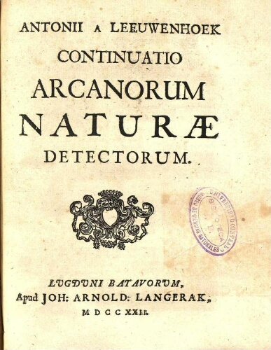 Continuatio arcanorum naturae detectorum