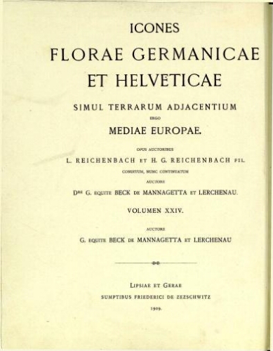 Icones florae Germanicae et Helveticae [Reimp. col.] [...] Volumen XXIV