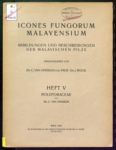 Icones fungorum malayensium. Heft 5. Polyporaceae