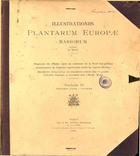 Illustrationes plantarum Europae rariorum. Fasc. 11