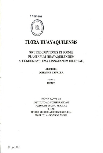 Flora Huayaquilensis [...] Tomus II