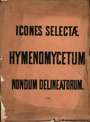 Icones selectae Hymenomycetum nondum delineatorum [...] [Vol. I] [Fasc.] VIII