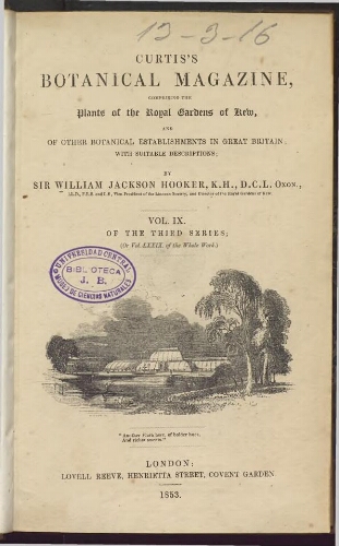 Curtis's Botanical Magazine (1801). Vol. 79 (Vol. 9 of the third series)