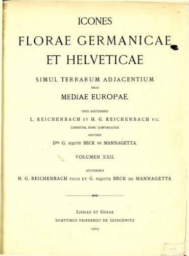 Icones florae Germanicae et Helveticae [Reimp. col.] [...] Volumen XXII