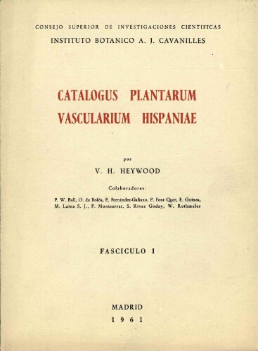 Catalogus plantarum vascularium Hispaniae