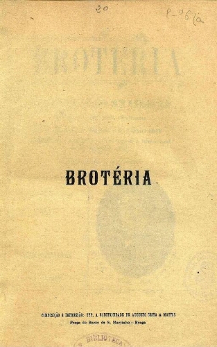 Brotéria. Série Botânica [...] Volume XXI