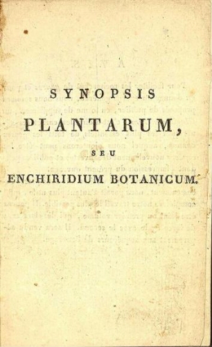 Synopsis Plantarum Pars Secunda
