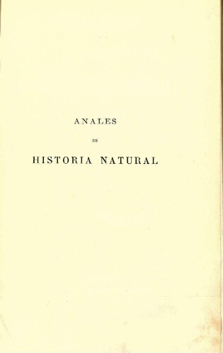 Anales de la Sociedad Española de Historia Natural. Tomo cuarto