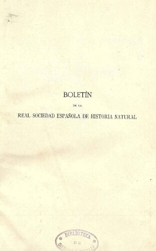 Boletín de la Real Sociedad Española de Historia Natural. Tomo 26