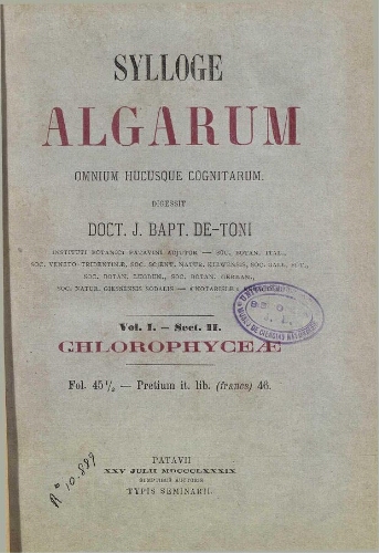 Sylloge algarum [...] Vol. I. Sect. II