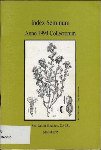 Index seminum in Horto Botanico Matritensi ... 1994