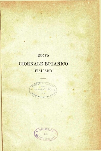 Nuovo Giornale botanico italiano. V. 6
