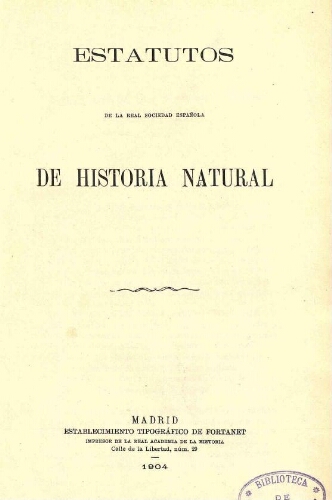 Boletín de la Real Sociedad Española de Historia Natural [Tomo 4]