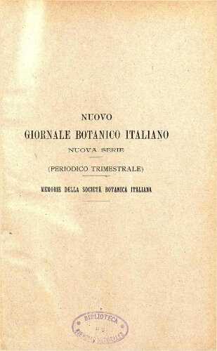 Nuovo Giornale botanico italiano. Nuova serie. V. 24