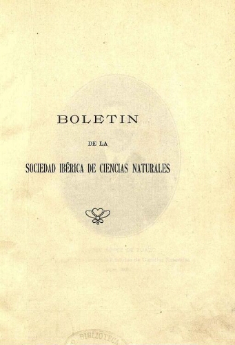 Boletín de la Sociedad Ibérica de Ciencias Naturales [...] Tomo XXI (IV)