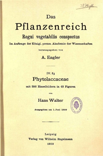 Phytolaccaceae. In: Engler, Das Pflanzenreich [...] [Heft 39] IV. 83