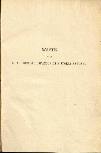 Boletín de la Real Sociedad Española de Historia Natural. Tomo 39. -- Año 1941