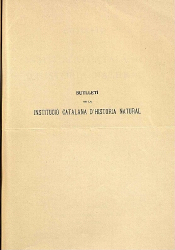 Butlletí de la Institució Catalana d'Història Natural [...] Vol. XIV