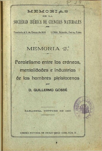 Memorias de la Sociedad Ibérica de Ciencias Naturales [...] Memoria 2.ª