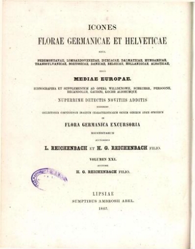 Icones florae Germanicae et Helveticae [Reimp. col.] [...] Volumen XXI