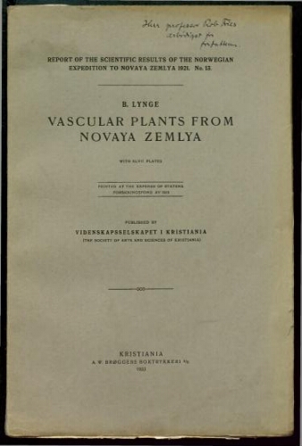Vascular plants from Novaya Zemlya