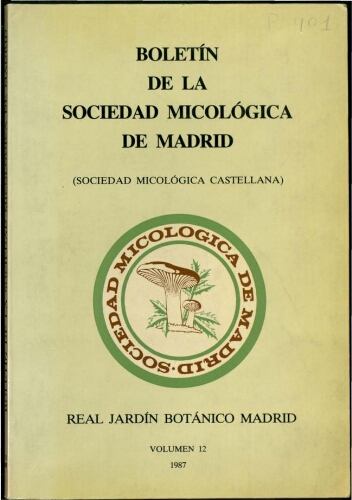 Boletín de la Sociedad Micológica de Madrid. Vol. 12