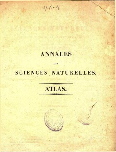 Annales des sciences naturelles [...] Atlas des tomes 10, 11, 12