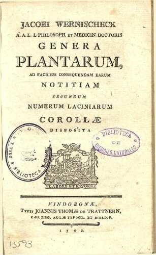 Genera plantarum [3.ª ed.]