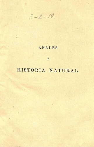 Anales de la Sociedad Española de Historia Natural. Tomo décimonoveno