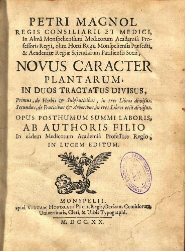 Novus caracter plantarum