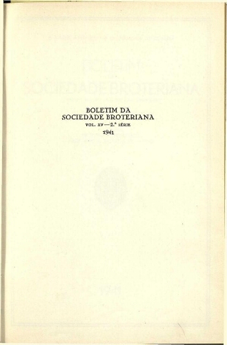 Boletim da Sociedade Broteriana. Vol. XV (II Série)