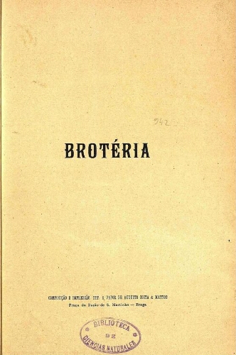 Brotéria. Série Botânica [...] Volume XII
