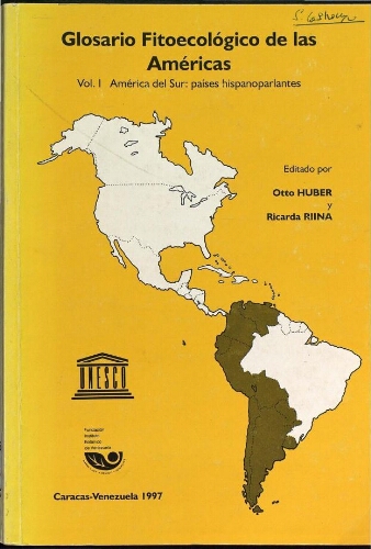 Glosario fitoecológico de las Américas. Vol. 1