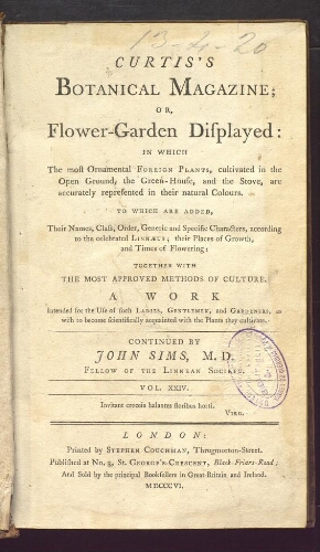 Curtis's Botanical Magazine (1801). Vol. 24-25