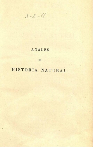 Anales de la Sociedad Española de Historia Natural. Tomo undécimo