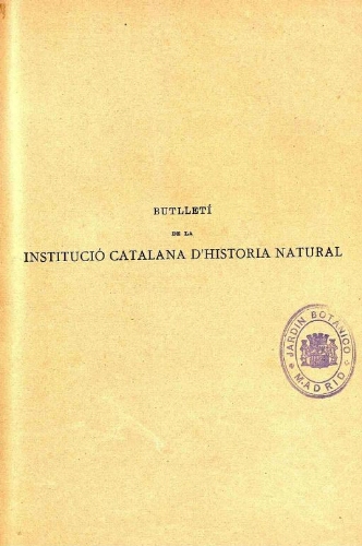 Butlletí de la Institució Catalana d'Història Natural [...] [Vol. 9]