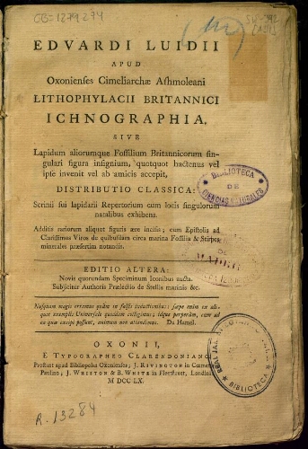 Lithophylacii Britannici ichnographia