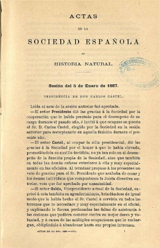 Actas de la Sociedad Española de Historia Natural [año 1887]