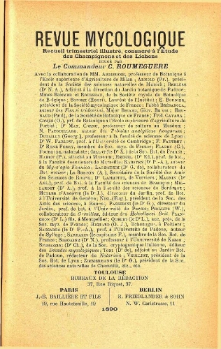 Revue mycologique [...] [Douzième année] 1890