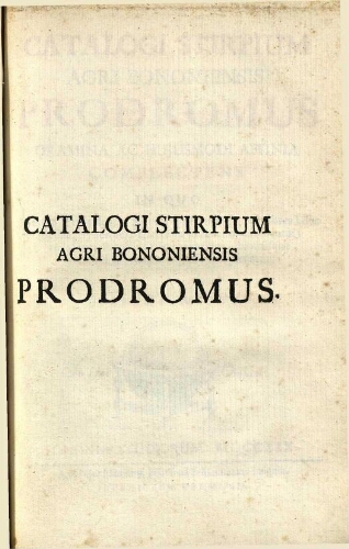 Catalogi stirpium agri Bononiensis prodromus