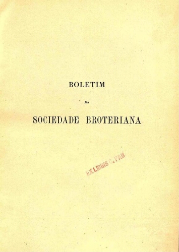Boletim da Sociedade Broteriana. Tomo XXIII