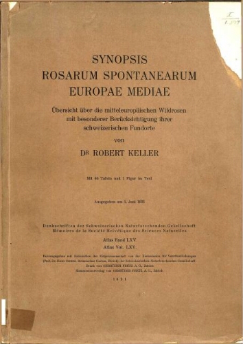 Synopsis rosarum spontanearum Europae mediae [Atlas]