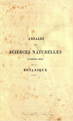 Annales des sciences naturelles [...] Quatrième série. Botanique. Tome III