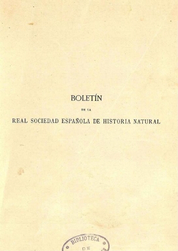Boletín de la Real Sociedad Española de Historia Natural. Tomo 28