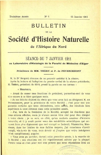 Bulletin de la Société d'histoire naturelle de l'Afrique du nord [...] [Tome deuxième]