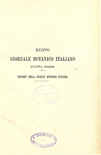 Nuovo Giornale botanico italiano. Nuova serie. V. 15