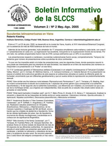 Boletín de la Sociedad Latinoamericana y del Caribe de Cactáceas y otras Suculentas. Volumen 2 / Nº. 2 May.-Ago. 2005