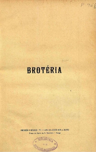Brotéria. Série Botânica [...] Volume XIII