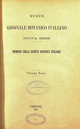 Nuovo Giornale botanico italiano. Nuova serie. V. 9